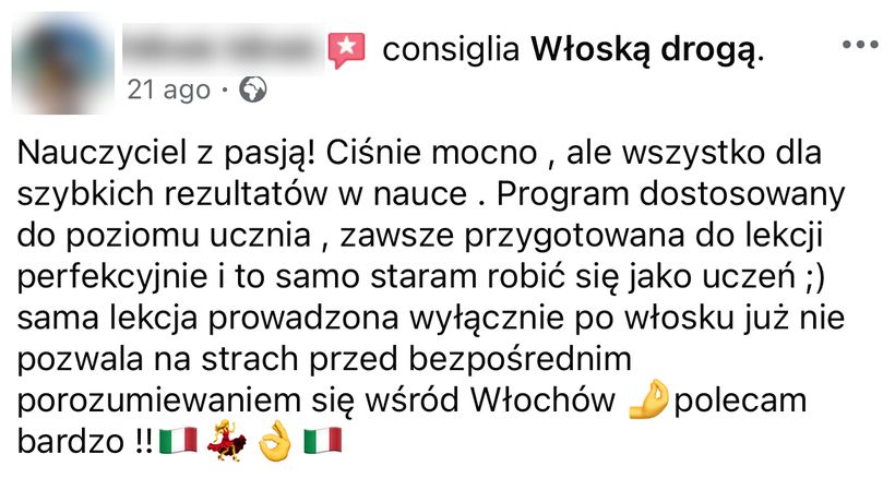 Zrzut ekranu rekomendacji z Facebooka nr 1